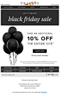 Tradesy Black Friday email design - Nov. 29, 2013 - "☆ The Biggest Sale of the Year ☆‏" (Also sent this email the day before with the subject line of "Gobble this Sale Up!‏"): 