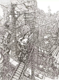 游戏动漫CG建筑场景原画线稿精选图片 素材绘画美术临摹速写参考