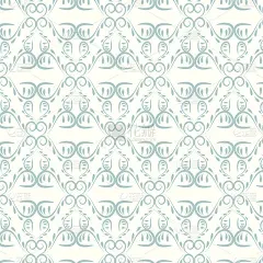 抽象无缝图案线、曲线矢量背景