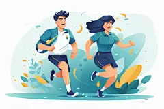 春季职工趣味运动会图片插画