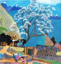 “原田泰治的世界” · 日本著名画家原田泰治 | 这些取材于全日本47个都道府县的美术作品受到广泛的好评，在朝日新闻连载两年半，共127幅作品，这些已远离都市的美丽的大自然，触动了无数日本人的心灵。日本曾出版原田泰治画作的邮票，内容是画家笔下描绘的全日本各地令人难以忘怀的过去的乡土风景。