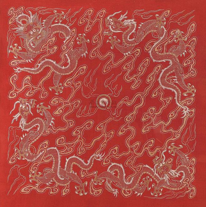 【清中期 描金龙纹官绢】拍卖品_图片_价...