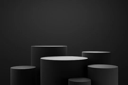 3D静物台 | 图源免费大图 |Black podium or pedestal display on dark background ...