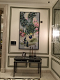 包邮纯手绘新中式玄关油画走道油画孔雀富贵吉祥画餐厅挂画客厅-淘宝网