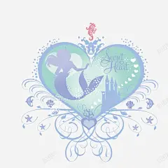 美人鱼爱心矢量图 创意素材
