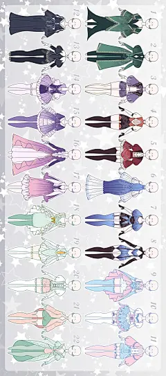插画教程｜167种女性服装设计参考，包括日常以及礼服等等！