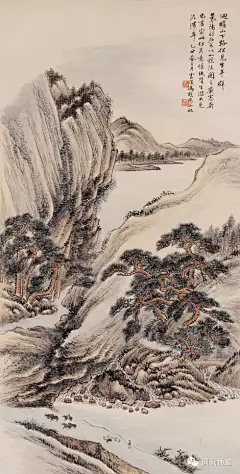 冯超然山水及人物画作欣赏襄阳诗意