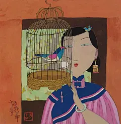 【画家胡永凯的重彩人物画欣赏】