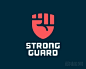 STRONG GUARD拳头与盾牌logo设计欣赏