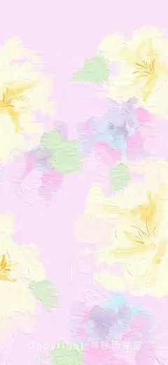 cr.微博@谷雨芽郁__210815_油画 花草 质感 手机壁纸