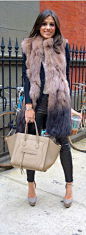 Neutrals ombre fur vest: 