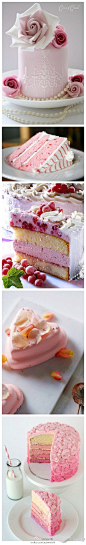 粉色蛋糕，好梦幻的说！ 粉色控的童鞋们，来收图啦~~http://t.cn/zWymgYX 