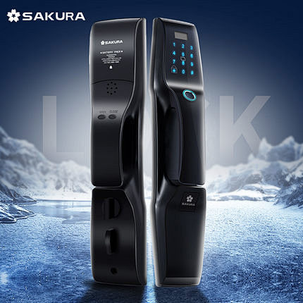 樱花sakura新款全自动天地钩指纹锁家用防盗门智能门锁密码锁f3tmall