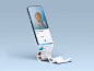 Long Scroll App Screen Mobile Mockup PSD Set 手机app网页ui界面长图褶皱设计作品贴图ps样机素材展示效果模板_UIGUI