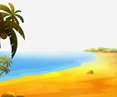2017卡通海边近景金色png免抠素材_新图网 https://ixintu.com 卡通 海边 近景 金黄色 幼教 卡通海