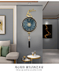 客厅铜挂钟家用高档静音轻奢艺术墙面装饰壁钟时尚新中式时钟表-淘宝网