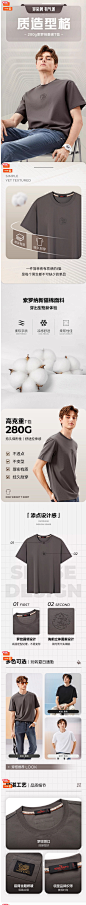 【龙年限定】柒牌重磅短袖T恤男士2024夏季新款冰丝体恤宽松上衣-tmall.com天猫