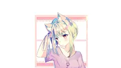 动漫1920x1080 nekomimi原始角色金发棕色的眼睛动漫女孩粉红色的裙子