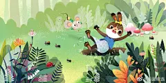 插画师Penny Baotan的一组儿童插画，清新治愈的配色，每一幅画都极具故事情节，可爱的童话感~#插画# #插画分享# ​​​​