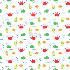 可爱的,鱼类,四方连续纹样,螃蟹,卡通,壁纸,动物,水生动植物,龙虾,剪影