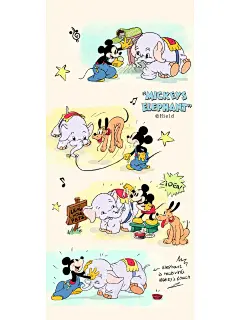 可爱米奇布鲁托小飞象✨｜原创插画壁纸分享 - 小红书