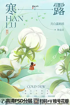 【V49】中国风水墨24节气寒露节气海报 (20)