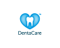牙齿护理商标 心形 牙科 牙齿 关爱 关心 牙医诊所 蓝色 商标设计  图标 图形 标志 logo 国外 外国 国内 品牌 设计 创意 欣赏