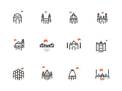 Indian Cities Icon i...