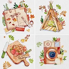 水彩---素材小画 - 高清图片，堆糖，美图壁纸兴趣社区