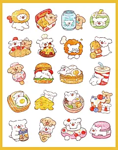 可爱线条小狗食物～_1_芽一伊_来自小红书网页版