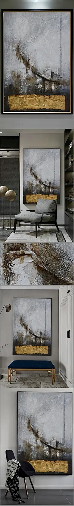 高清立体抽象油画艺术玄关（一千六百零七）