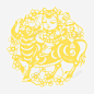 牧童骑牛高清素材 剪纸 牛 窗花 装饰 金色 元素 免抠png 设计图片 免费下载 页面网页 平面电商 创意素材