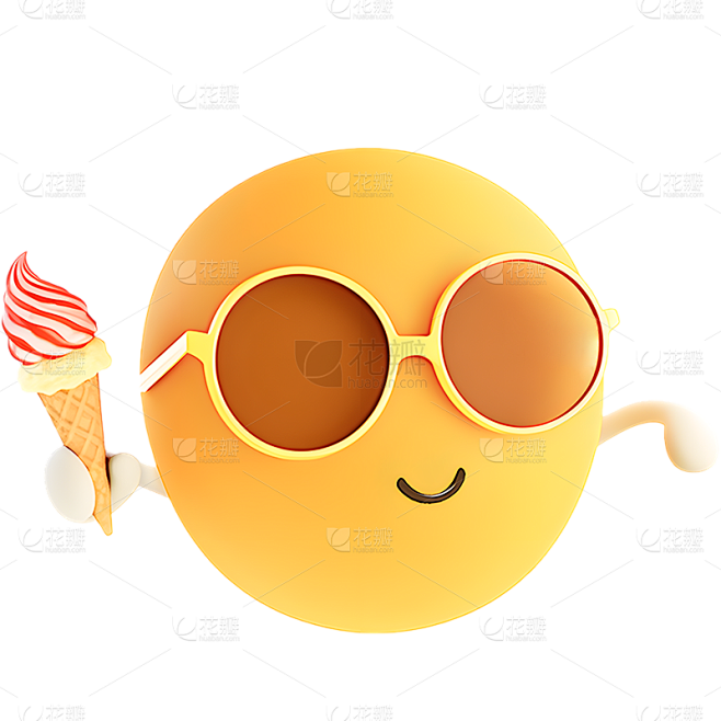 夏天夏日3D卡通感防晒墨镜太阳镜遮阳黄色...