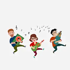 卡通抱着吉他音响啤酒载歌载舞的高清素材 一群狂化的人 一群狂欢的人 卡通抱着吉他音响啤酒载歌载舞的人群素材免费下载 弹吉他 抱着啤酒 抱着音响 跳舞男女 黑色音符 免抠png 设计图片 免费下载