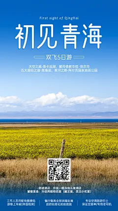 青海山野名胜景点旅游手机实景海报