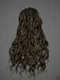 Clementine's hair, Georgian Avasilcutei : Made this hair for my newest real time project(Clementine from Westworld) but being curly it's almost impossible to go low on the polycount so I've ended with a hair that is quite heavy on the polycount but looks