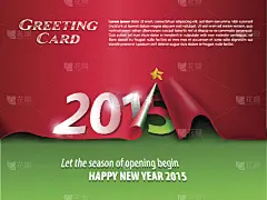 创意2015年新年背景与卷曲纸
