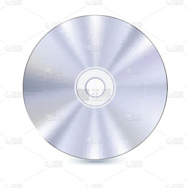 DVD或CD光盘。蓝光技术矢量3D插图。逼真，详细，圆形CD盘孤立在白色背景。用于音乐、信息和软件的素材-花瓣网