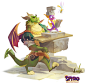 Spyro: Reignited Trilogy End Credits, Devon Cady-Lee : Illustrations for the end credit sequence. Dragon designs were between myself, Nick Kole and Jeff Murchie. I thought it would be a cool idea to show Spyro trying to find his artistic voice with the he