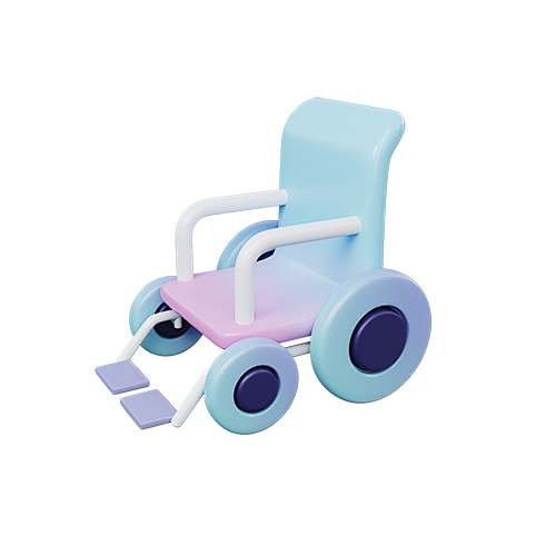 轮椅 3D医疗元素图标 PNG免抠图