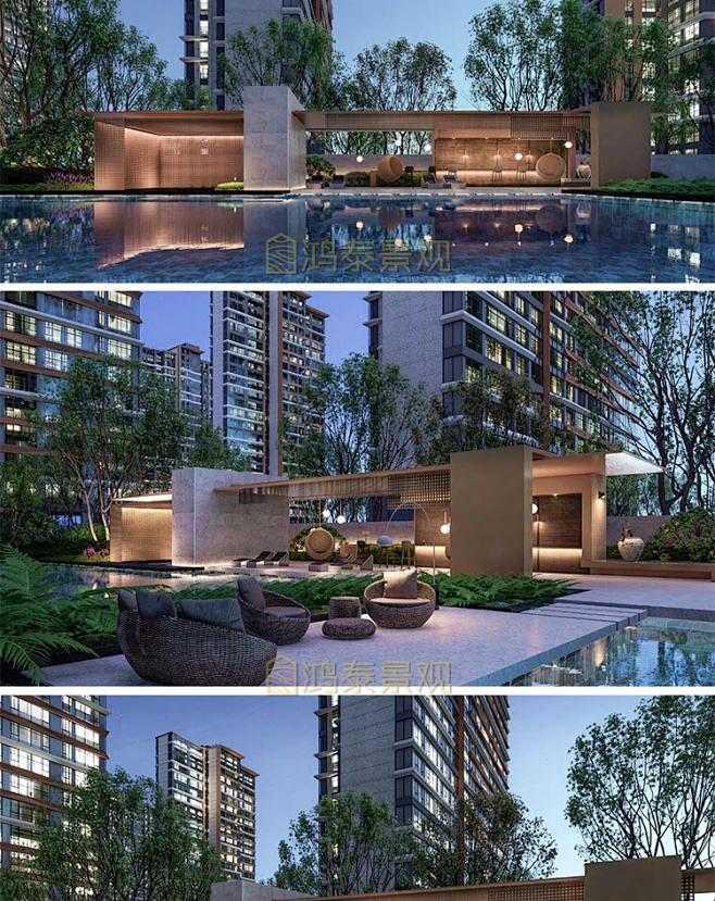 现代雅奢厦门中骏天禧大区景观文本轻奢住宅区景观设计方案文本-淘宝网-花瓣网