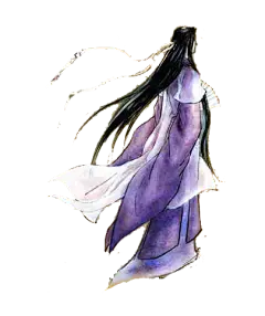 唯美手绘古风人物背影背景插画图片装饰美化PNG免扣美工设计素材
