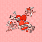 angel cherub cupid February heart Love lover pattern print valentine