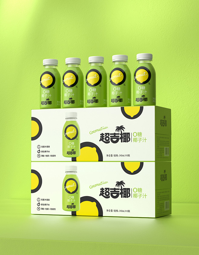 超吉椰×长江丨0糖椰子汁饮品包装设计-古...