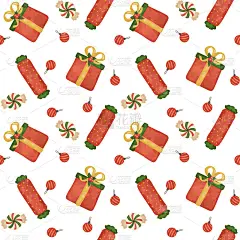 圣诞快乐数码纸，红色礼盒，礼品，糖果，糖果藤无缝图案，孩子壁纸，宝宝设计，寒假，圣诞背景，圣诞老人礼