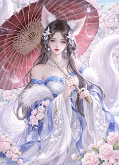 精致厚涂美女手绘插画仙气梦幻唯美古风-LoRA-nini-LiblibAI