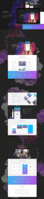 时尚高端多用途的适合APP营销网站设计模板UI KITS