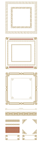 精选中式古典精美门窗边框宫廷二方连续图案元素AI格式矢量素材-淘宝网