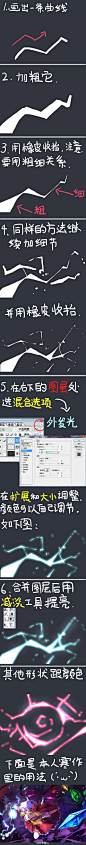 继烟尘教程后做了一个画闪电特效的小教程··这里介绍的是其中的一种常用到的小方法~适合初学者做画面效果。希望对各位有帮助！~以后还会继续分享一些画画上面的东西~~感兴趣的可以交流。(￣▽￣)ノ