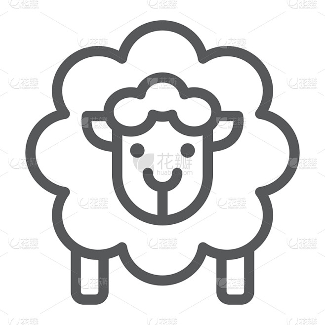 羊毛,动物,绵羊,标志,线图标,羊羔,形状,轮廓,白色,黑色